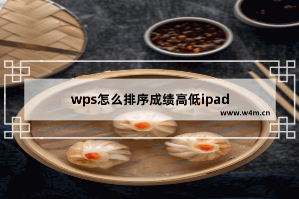 wps怎么排序成绩高低ipad