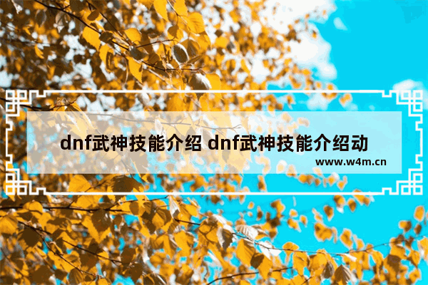 dnf武神技能介绍 dnf武神技能介绍动图