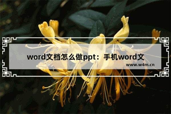 word文档怎么做ppt：手机word文档怎么做ppt