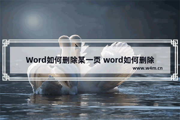 Word如何删除某一页 word如何删除某一页的水印