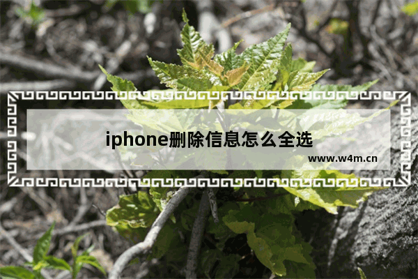 iphone删除信息怎么全选