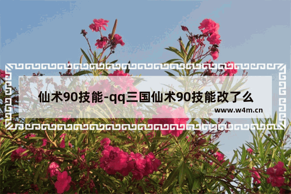 仙术90技能-qq三国仙术90技能改了么