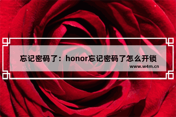 忘记密码了：honor忘记密码了怎么开锁