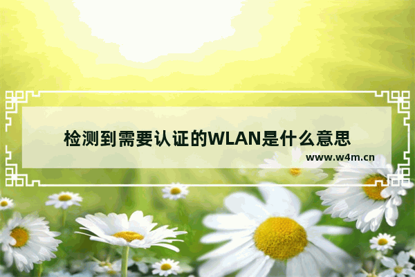 检测到需要认证的WLAN是什么意思