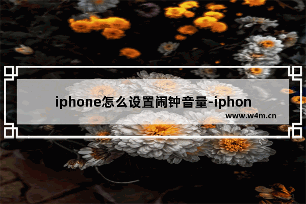 iphone怎么设置闹钟音量-iphone怎么设置闹钟音量变小