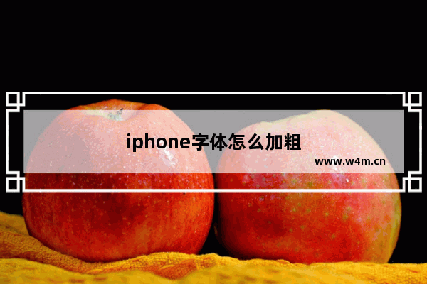 iphone字体怎么加粗