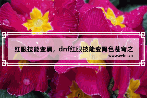 红眼技能变黑，dnf红眼技能变黑色苍穹之翼实话哪个颜色