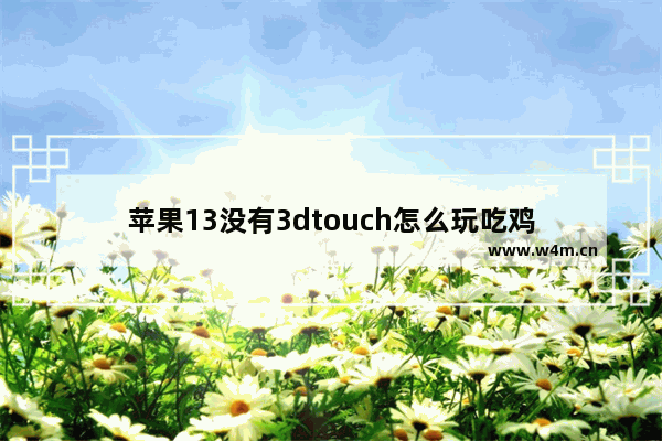 苹果13没有3dtouch怎么玩吃鸡