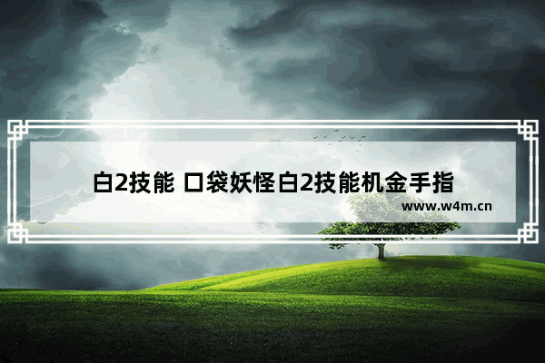 白2技能 口袋妖怪白2技能机金手指