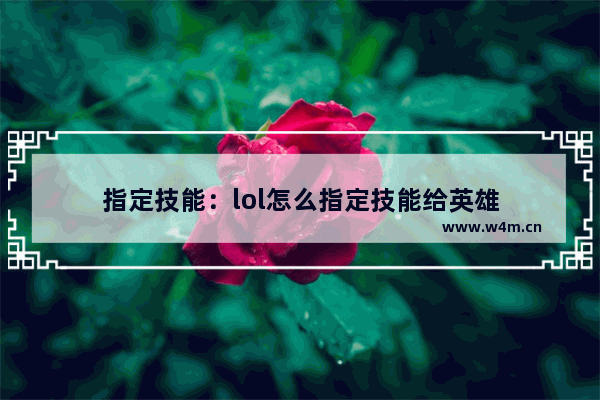 指定技能：lol怎么指定技能给英雄