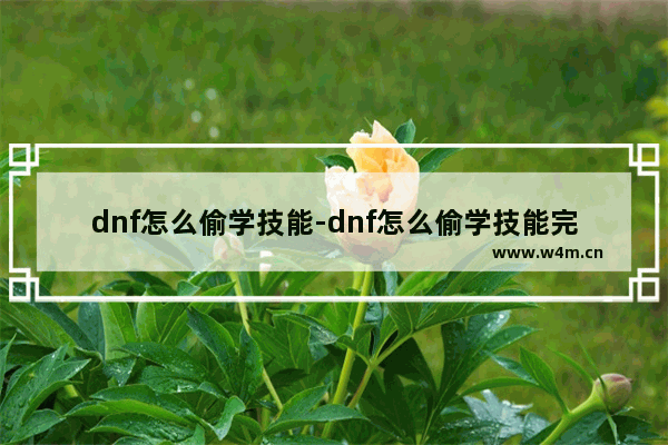 dnf怎么偷学技能-dnf怎么偷学技能完成卷