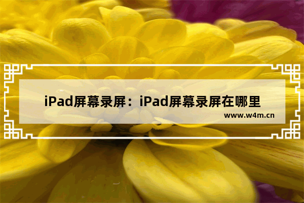 iPad屏幕录屏：iPad屏幕录屏在哪里开