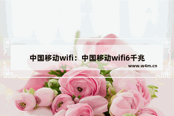 中国移动wifi：中国移动wifi6千兆双频路由器使用