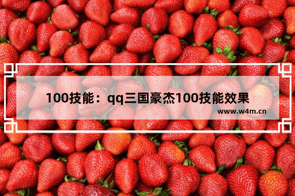 100技能：qq三国豪杰100技能效果