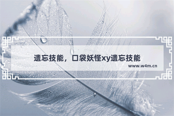 遗忘技能，口袋妖怪xy遗忘技能