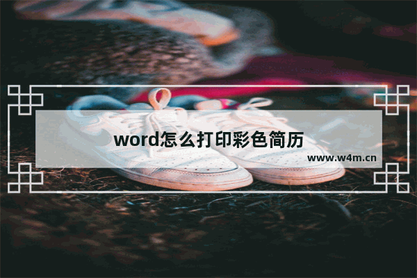 word怎么打印彩色简历