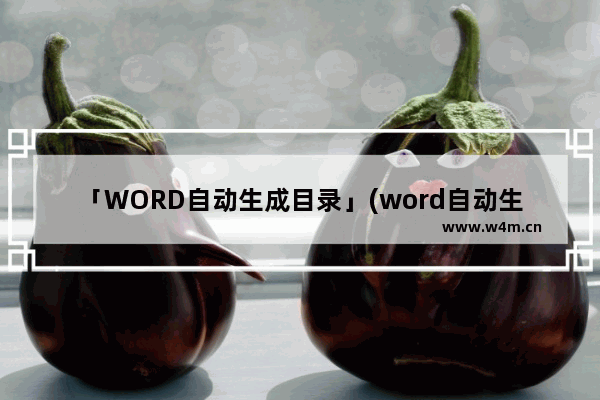 「WORD自动生成目录」(word自动生成目录页码带横线)