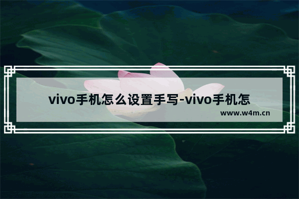 vivo手机怎么设置手写-vivo手机怎么设置手写全屏