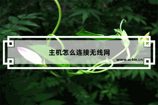 主机怎么连接无线网