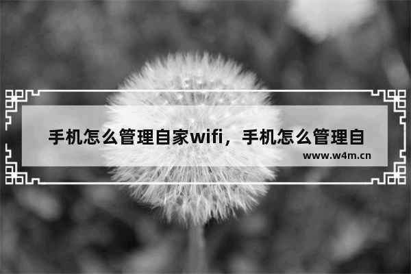 手机怎么管理自家wifi，手机怎么管理自家wifi的时间