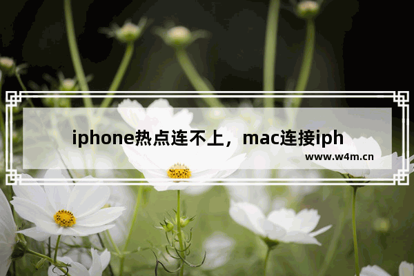 iphone热点连不上，mac连接iphone热点连不上网