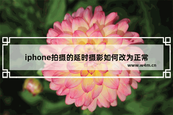 iphone拍摄的延时摄影如何改为正常