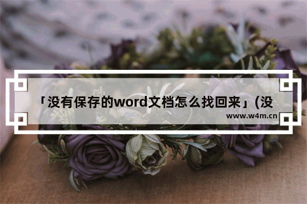 「没有保存的word文档怎么找回来」(没有保存的word文档怎么找回来2007版没有文件选项)