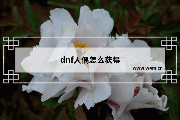 dnf人偶怎么获得