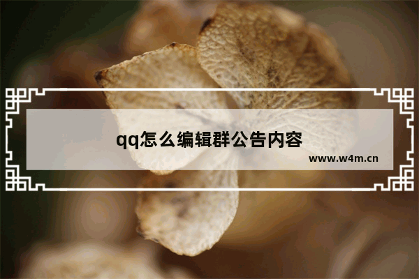 qq怎么编辑群公告内容