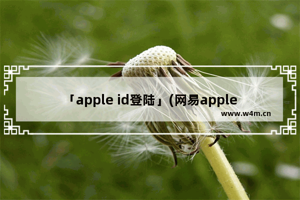 「apple id登陆」(网易apple id登陆怎么卖号)