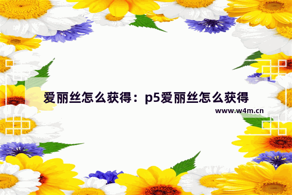 爱丽丝怎么获得：p5爱丽丝怎么获得