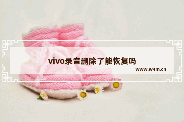 vivo录音删除了能恢复吗