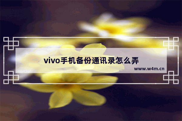 vivo手机备份通讯录怎么弄