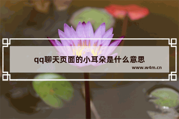 qq聊天页面的小耳朵是什么意思