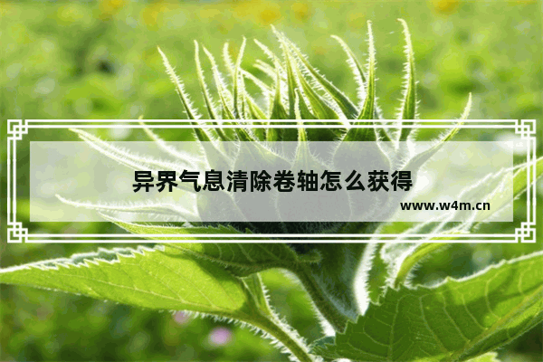 异界气息清除卷轴怎么获得