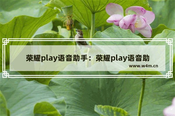 荣耀play语音助手：荣耀play语音助手怎么换声音