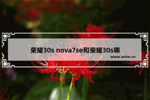 荣耀30s nova7se和荣耀30s哪个好