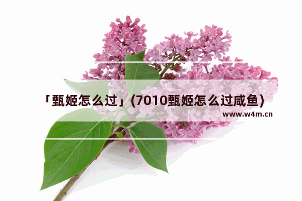 「甄姬怎么过」(7010甄姬怎么过咸鱼)