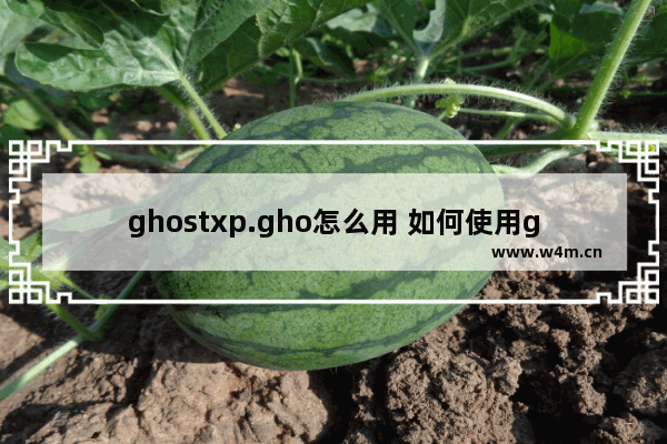 ghostxp.gho怎么用 如何使用ghostxp.gho文件