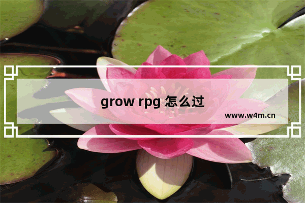 grow rpg 怎么过