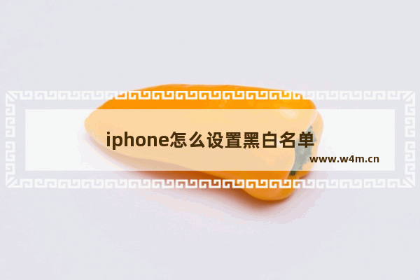 iphone怎么设置黑白名单