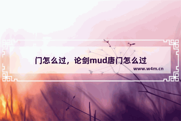 门怎么过，论剑mud唐门怎么过