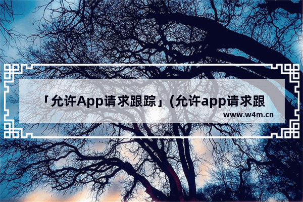 「允许App请求跟踪」(允许app请求跟踪是灰色无法打开)