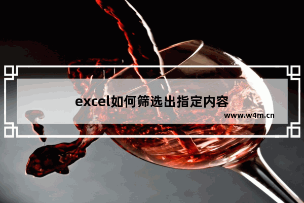 excel如何筛选出指定内容