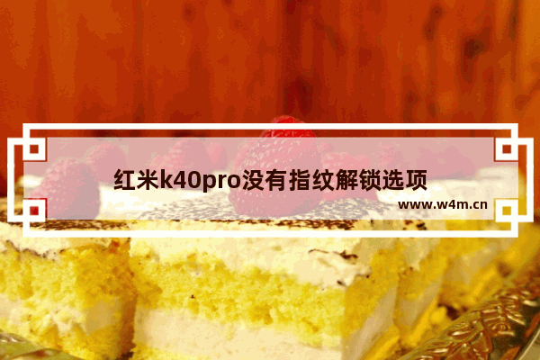 红米k40pro没有指纹解锁选项