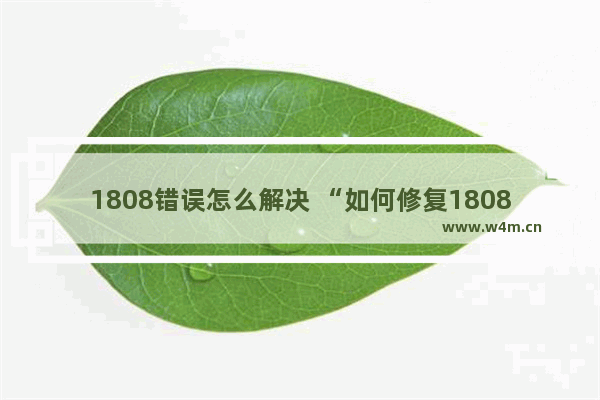 1808错误怎么解决 “如何修复1808错误”