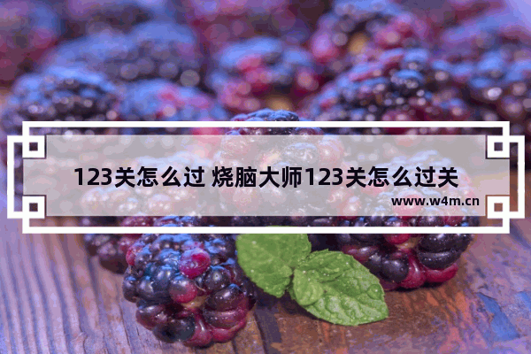 123关怎么过 烧脑大师123关怎么过关