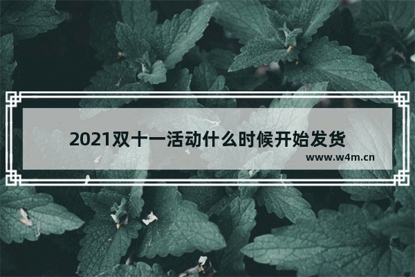 2021双十一活动什么时候开始发货