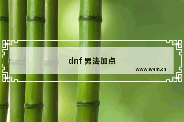 dnf 男法加点