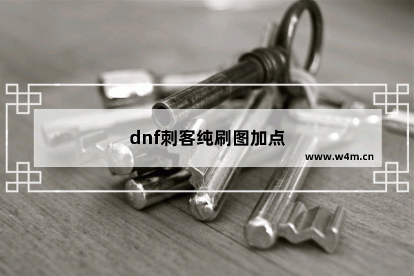 dnf刺客纯刷图加点